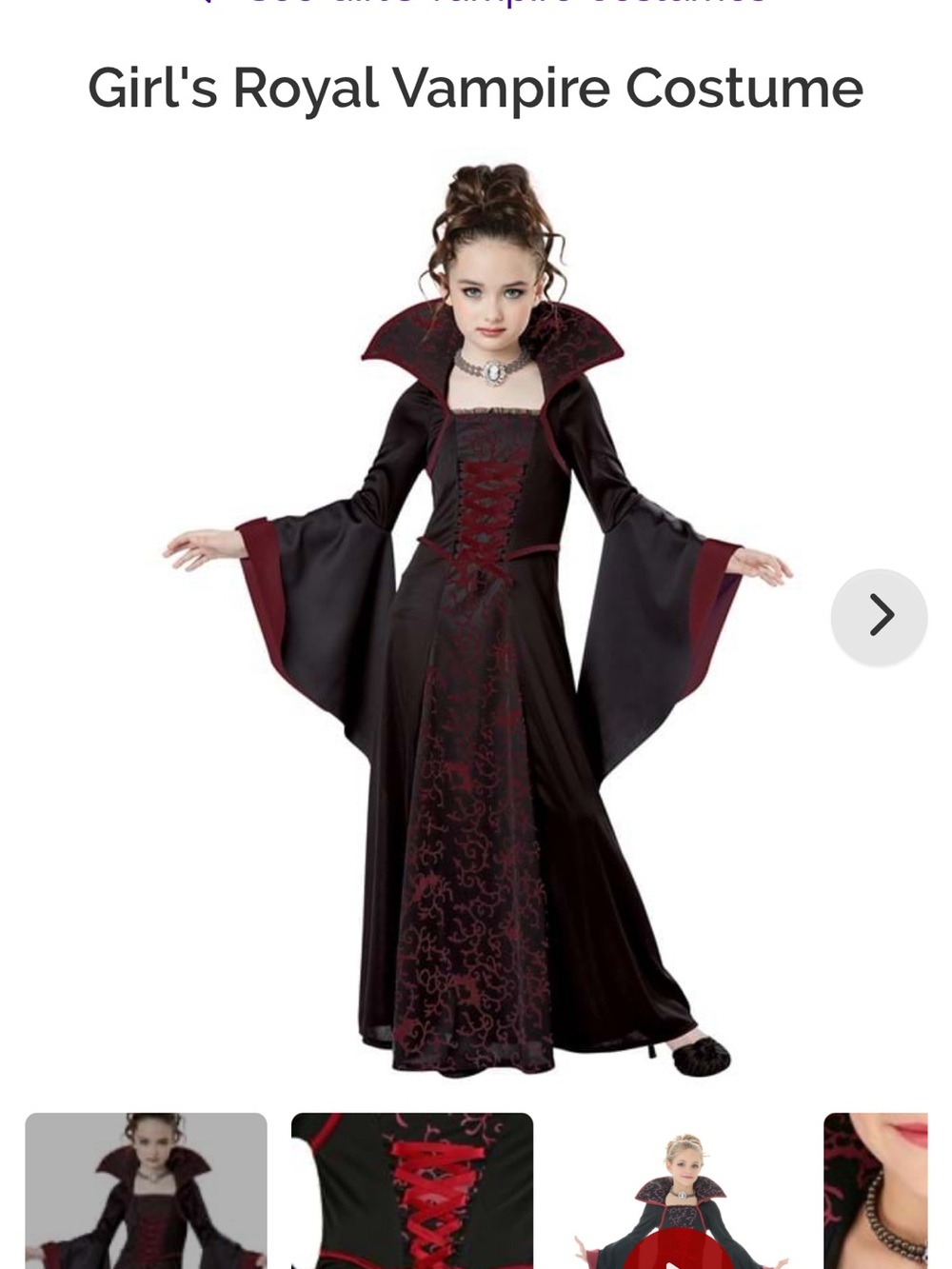 California Costumes Black & Red Royal Vampire Gown